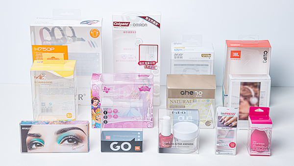 輪廓與形狀的裁切線可創造產品獨特的外觀的化妝品包裝盒